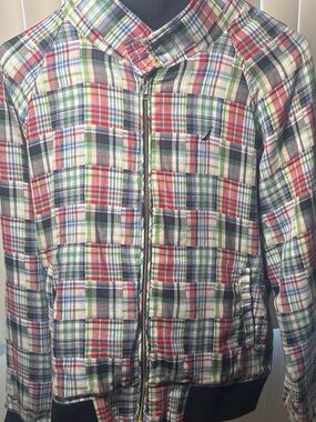 Nautica Multicolor Plaid Zip-Front Puffer Jacket